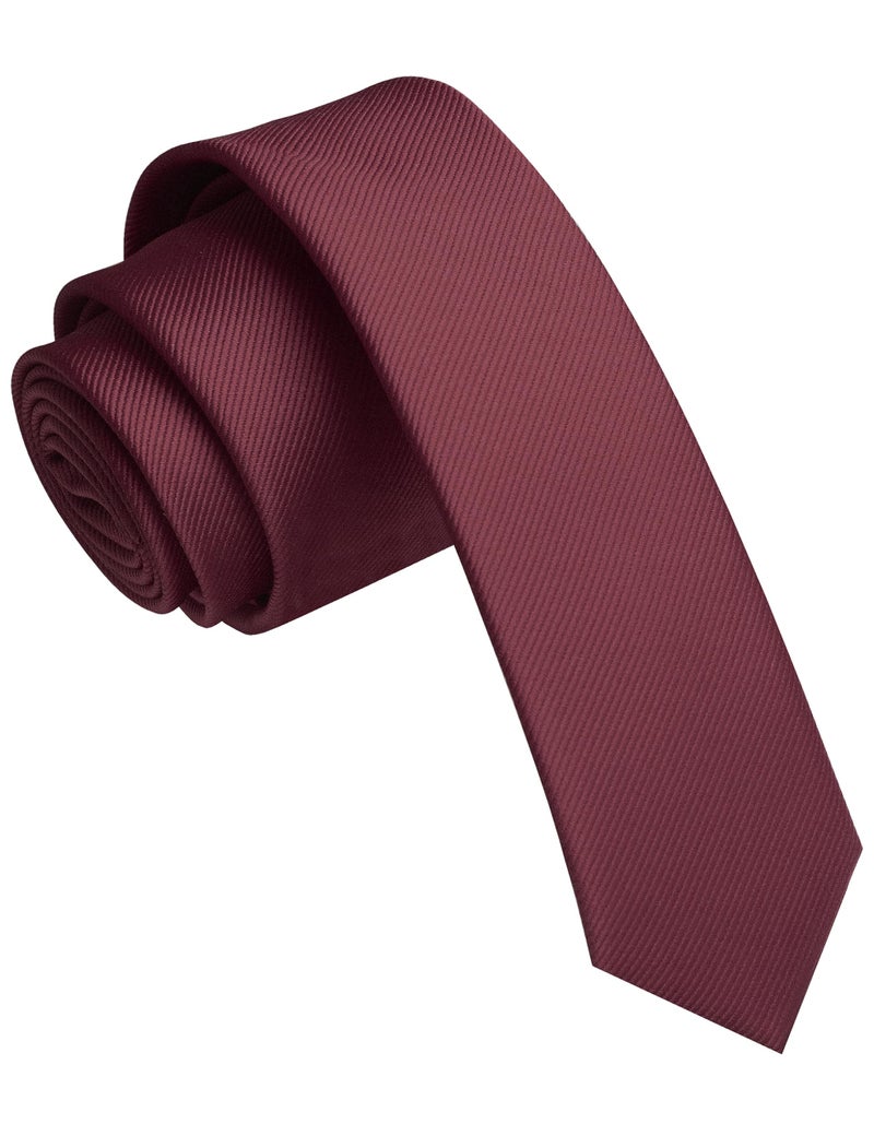 JEMYGINS 1.58" Maroon Skinny Tie Slim Necktie for Men(4cm) - Image 1